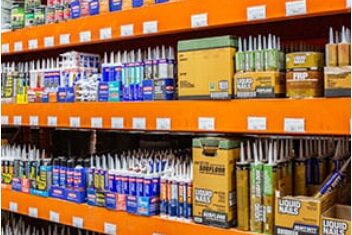 caulking and sealing aisle at Contractors Warehouse