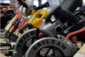 power tools at contractors warehouse