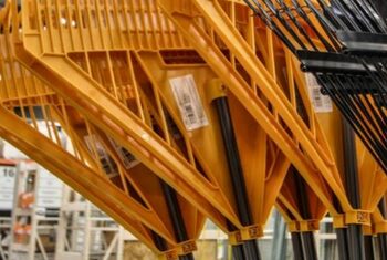 Bright orange rake