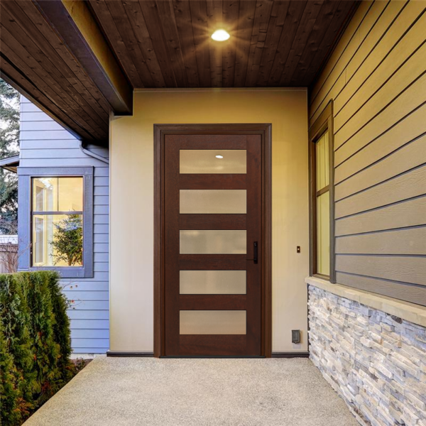 5 Lite-Espresso door installed in an alcove