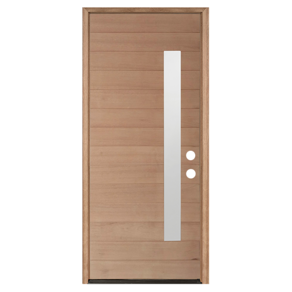 Contemporary 1-Lite Mahogany Prefinished & Prehung Exterior Door