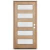 Contemporary 5-Lite Mahogany Prefinished & Prehung Exterior Door
