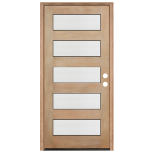 Contemporary 5-Lite Mahogany Prefinished & Prehung Exterior Door