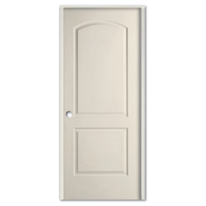 Interior 2-Panel Arch Caiman Primed & Prehung Door detail