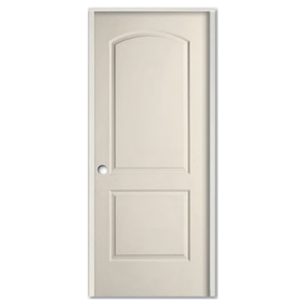 Interior 2-Panel Arch Caiman Primed & Prehung Door detail