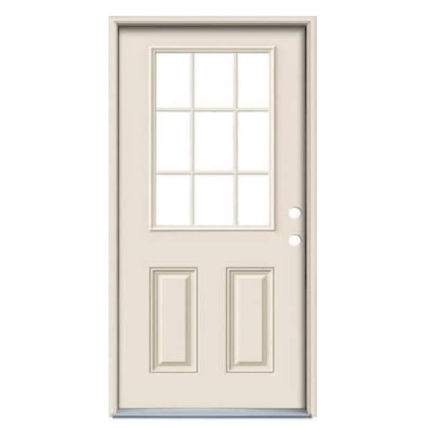 9-lite exterior steel col door