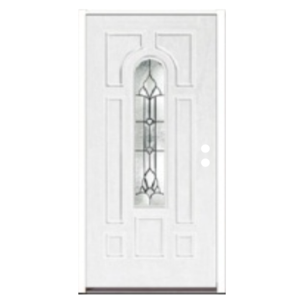 Center Arch Fiberglass Primed & Prehung Exterior Door