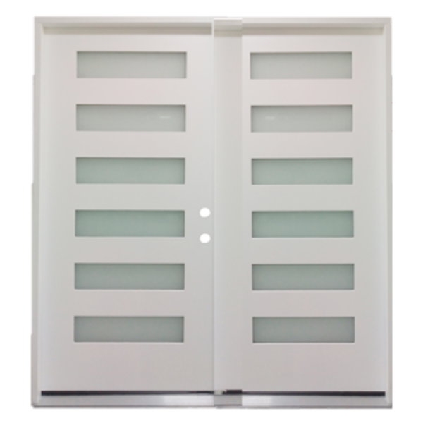 Sydney 6-Lite Fiberglass Primed & Prehung Exterior Door
