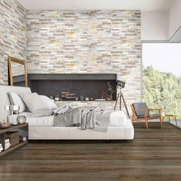 Delray 10mm Laminate Floor Planks in a modern bedroom.
