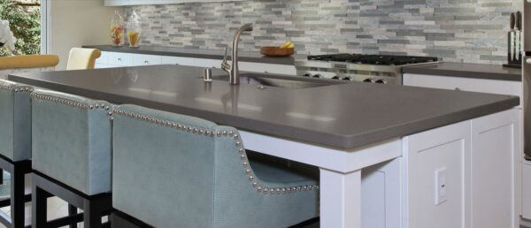 Sparkling Gray countertop used on a kitchen island.