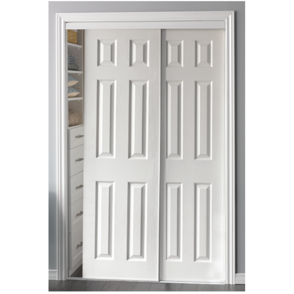 6-Panel Sliding Bypass Closet Door