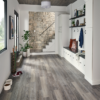Arica Gray Luxury Vinyl Floor Planks used in a mud room.
