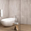 Normandy Blonde Tile Lifestyle installed in a bathroom with tub