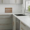 Stretta Alabaster Slate Laminate Countertop used in a kitchen with cabinets.