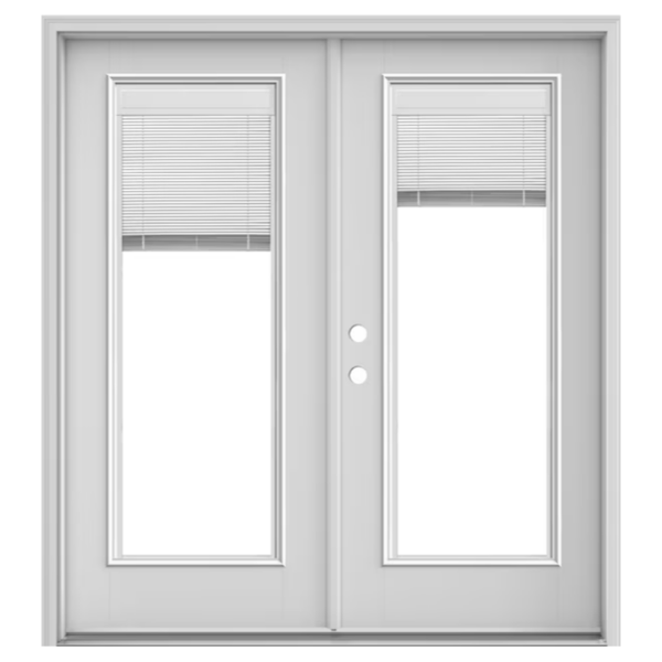 French 1-Light Patio Door with Blinds detail