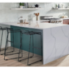 Calacatta Azai 112" x 26" Quartz Countertop with Backsplash detail