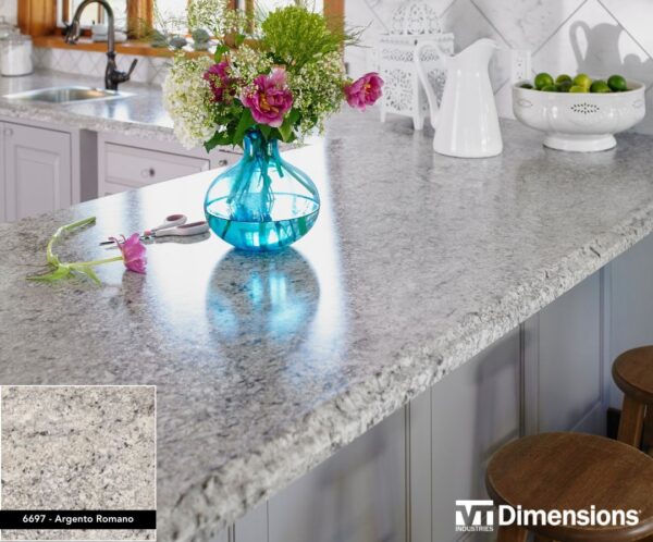 Argento Romano Laminate Countertop stock image.