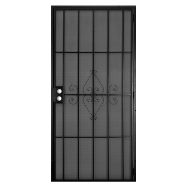 Filigree Security Door - Black Finish detail