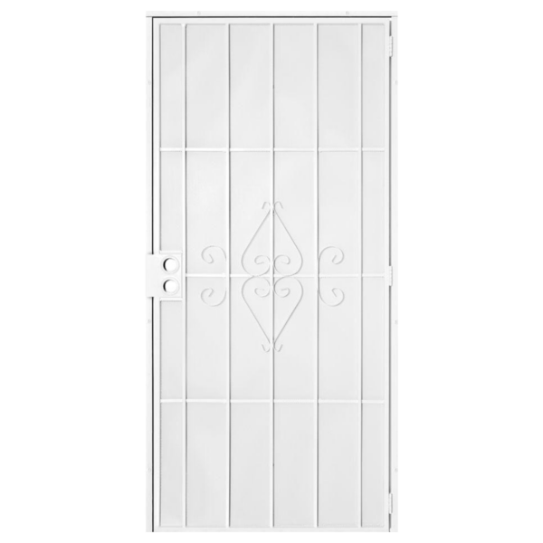 Filigree Security Door - White Finish detail
