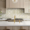 Frost White 112" x 26" Quartz Countertop with Backsplash