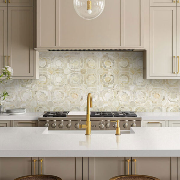 Frost White 112" x 26" Quartz Countertop with Backsplash