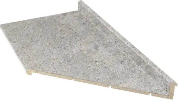 Argento Romano Laminate Countertop corner detail.