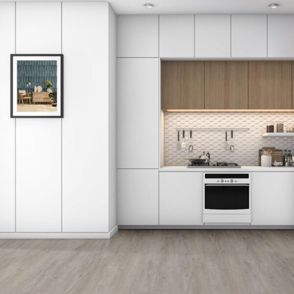 York Grey Waterproof Luxury Vinyl Plank Flooring kitchen lifestyle