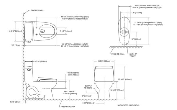 Toto Eco Ultramax One-Piece Elongated Toilet with Seat specs