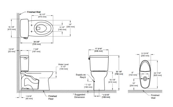 Toto Drake Elongated Toilet Bowl Only w/ 10" Rough-In specs