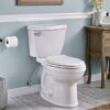 American Standard Champion IV All-in-One 1.28GPF Elongated Toilet in a blue bathroom