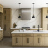 Euro Unfinished Flat Cabinets in a kitchen