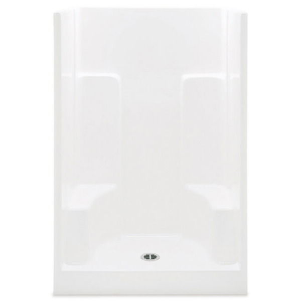 Walk-in Shower White Smooth Wall 48"