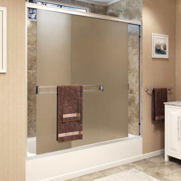 Tub Door 1050 Chrome Obscure Shower Door