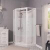 Himalaya 38" x 38" Shower Kit with Design 47 Glass, White Frame