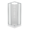 32 Mediterranean III 32 x 32 Polystyrene Center Drain Shower Kit in White with Mistelite glass in Chrome