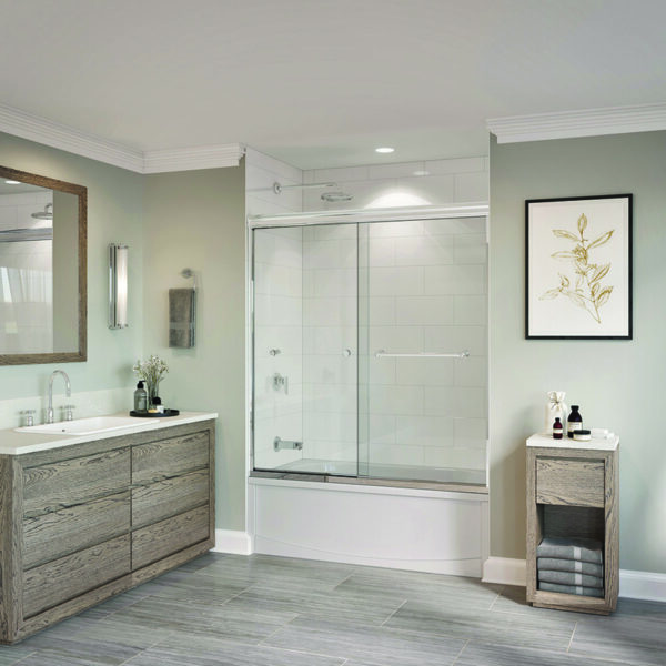 Aerial Chrome Clear Glass Tub Door