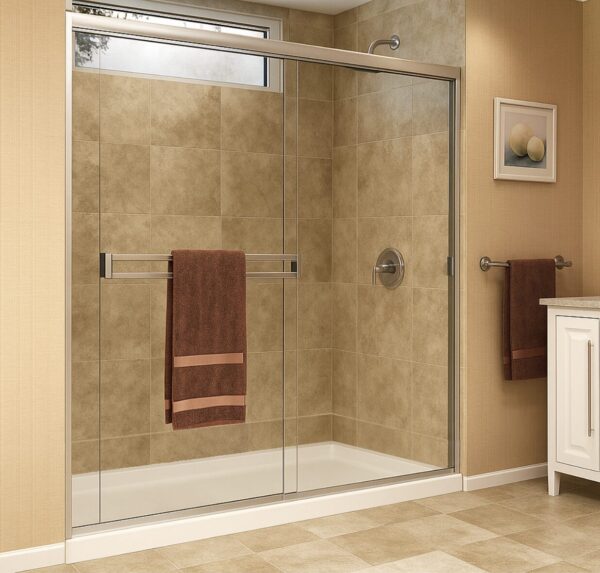 1050 Series Chrome Framed Obscure shower door