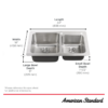 Montvale 33" x 22" Stainless Steel Double Bowl All-In-One Sink schematics