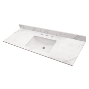 Calacatta Lumas Marble 61" x 22" Vanity Top with Sink