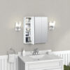 Zenna Home Tri-View Beveled 24 in. x 26 in. Surface Mount Medicine Cabinet