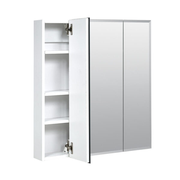Zenna Home Tri-View Beveled 24 in. x 26 in. Surface Mount Medicine Cabinet