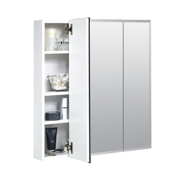 Zenna Home Tri-View Beveled 24 in. x 26 in. Surface Mount Medicine Cabinet