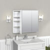 Zenna Home Tri-View Beveled 36 in. x 30 in. Surface Mount Medicine Cabinet