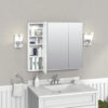 Zenna Home Tri-View Beveled 36 in. x 30 in. Surface Mount Medicine Cabinet
