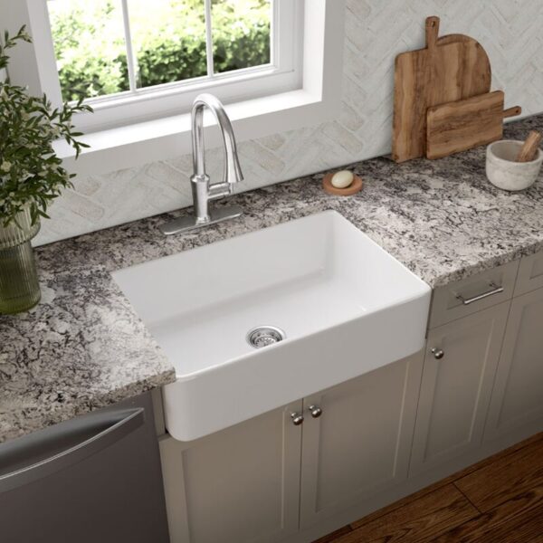 Fireclay Farmhouse White Single Bowl Sink