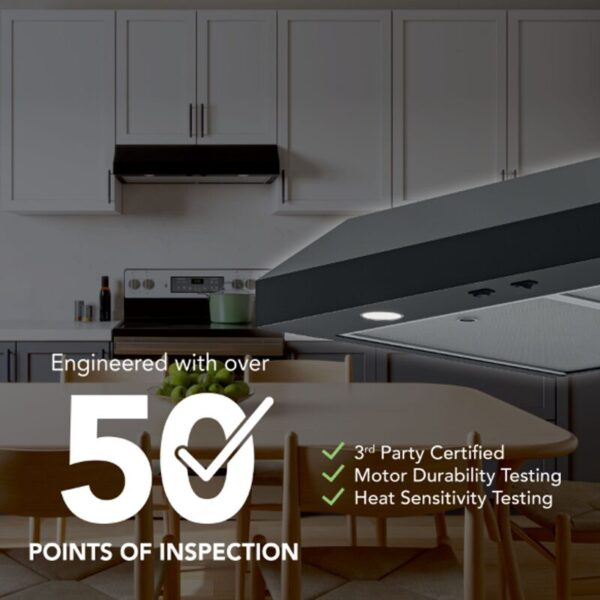 30" Energy Star 350 Max Blower CFM Black Range Hood