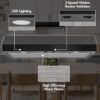 36" Glacier 350 MAX Blower CFM 1.5 Sones Black Range Hood