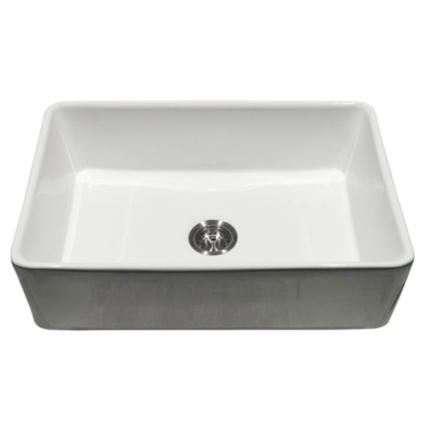 Fireclay Farmhouse White 30" x 20" x 8.5" Single Bowl Sink
