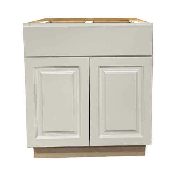 raised white cabinet