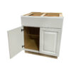 raised white cabinet